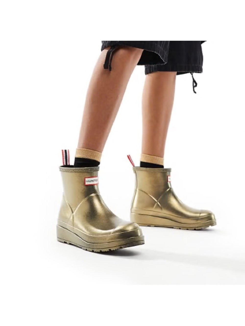 Hunter Metallic Gold Short Rain Boots
